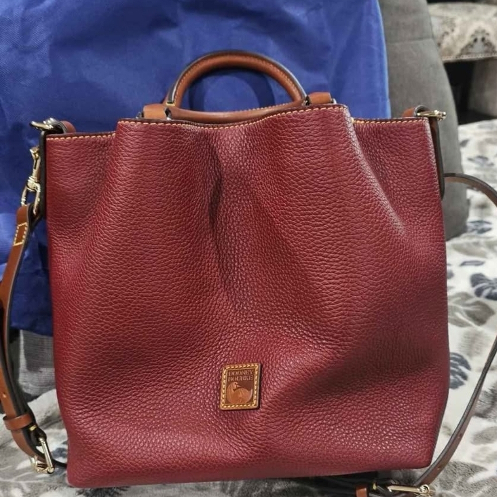 Dooney & Bourke Red and Brown Leather Tote